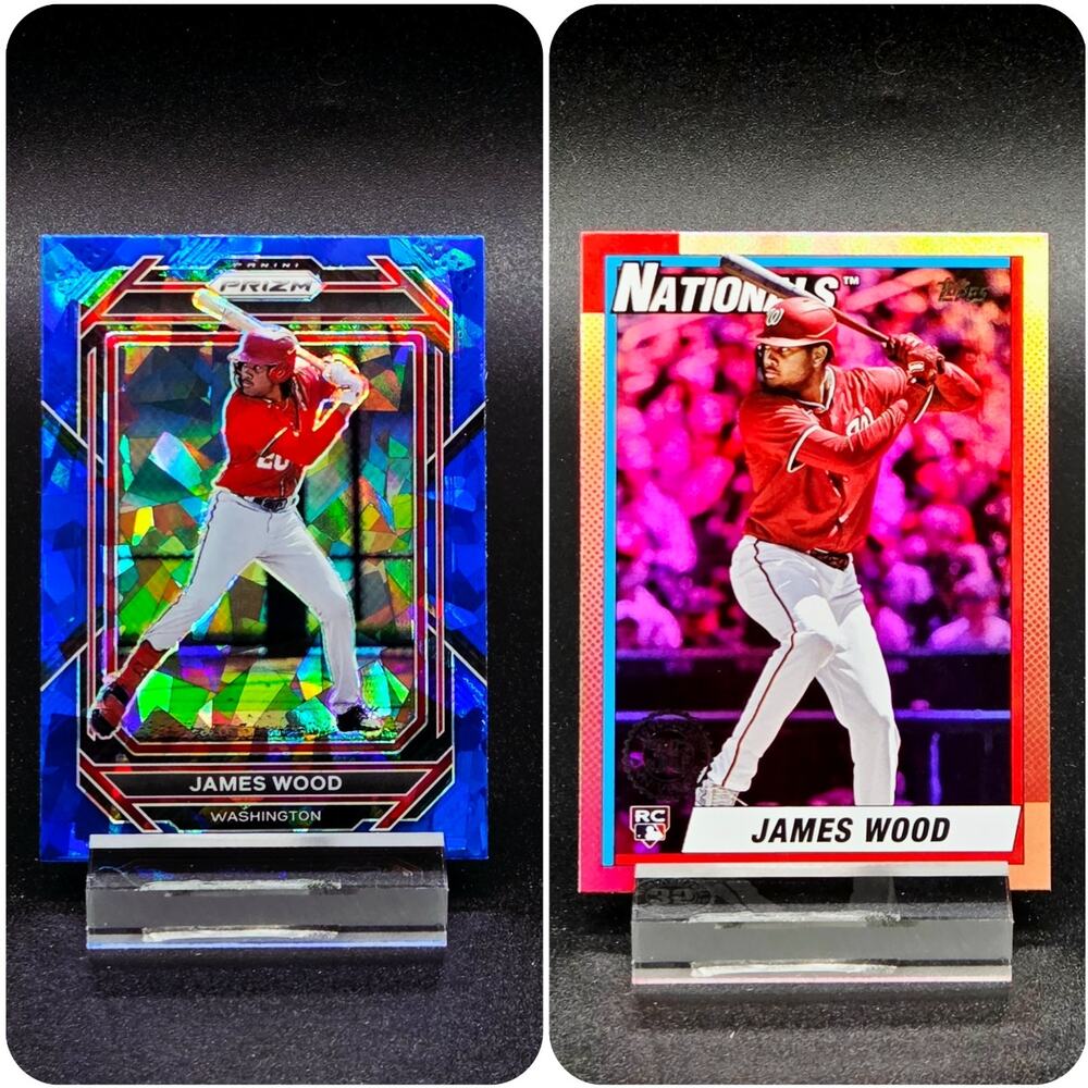 James Wood Blue Cracked Ice 35th Pink RC Washington Nationals Top Prospect